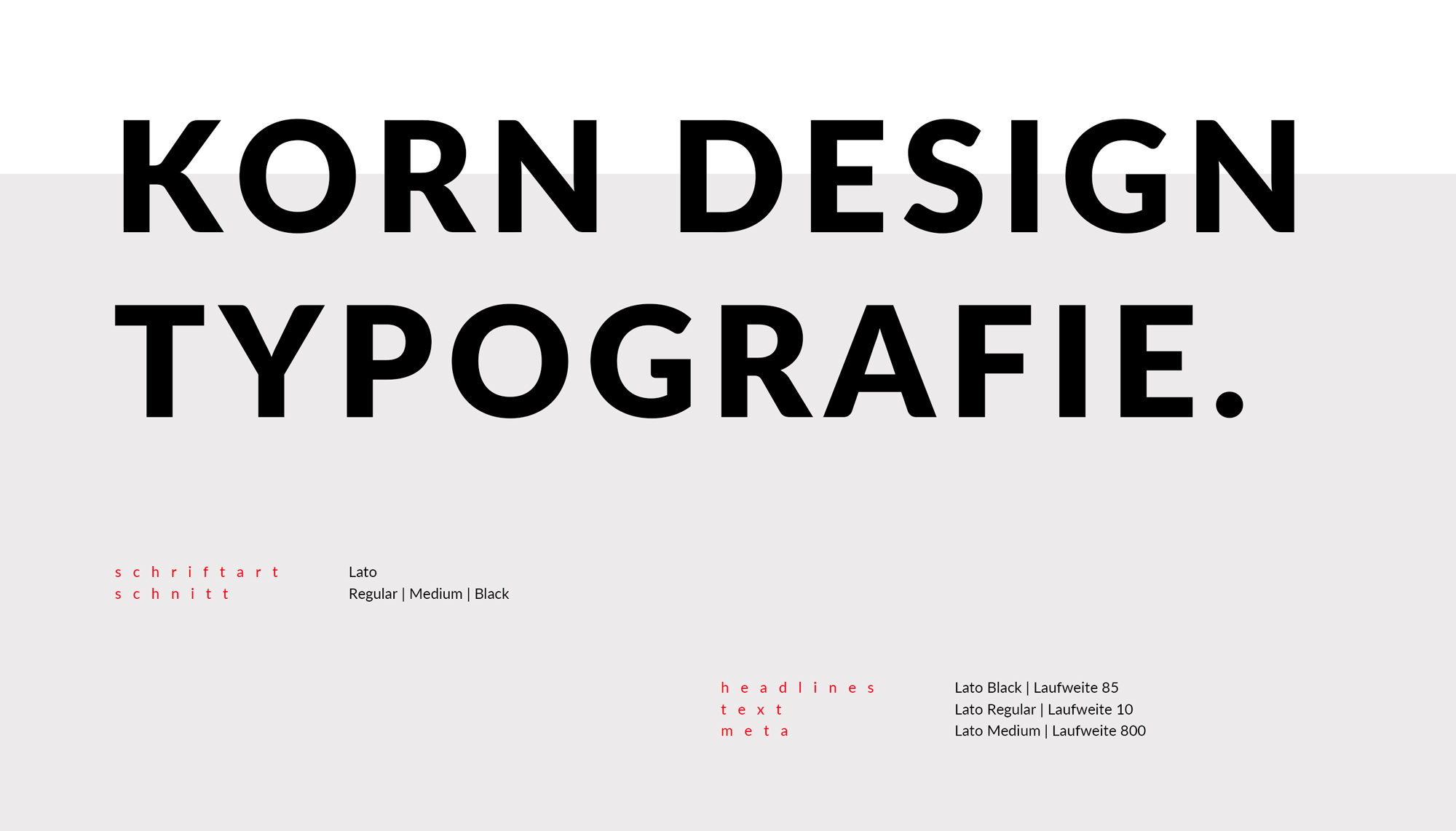 Korn Fashion Konzept Typografie
