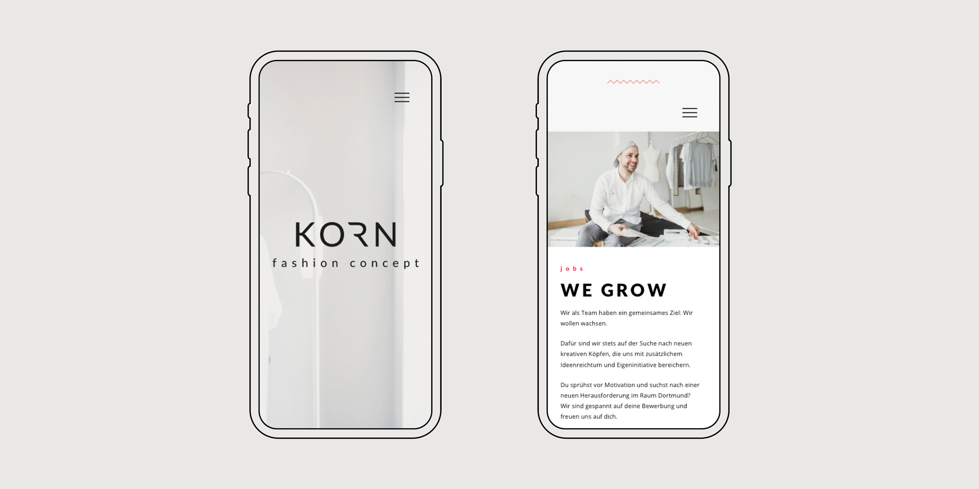 Korn Fashion Konzept Website